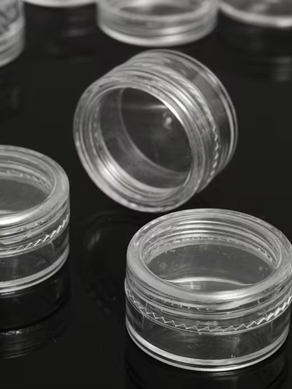 Clear Plastic Travel Storage Jars - 6 Pack